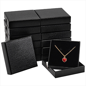 84515 Square Shape Carton boxes  For Jewellery 9X7cm/1Pcs/x3cm   Black Color, With Paτtern  ,Material ,Packaging, (7 5) ()