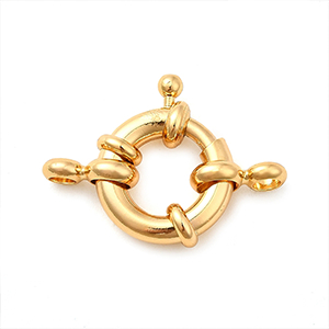 84897 Brass Spring Ring Clasps  For Jewellery 15X11X4.5mm/1Pcs/  (18K) Gold Plated, Spring Ring  ,Material Brass,, (20 10) ()