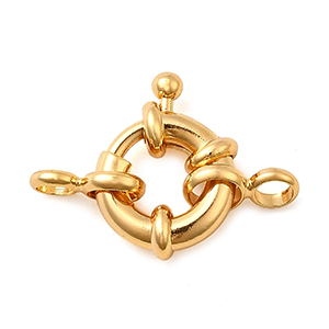 84898 Brass Spring Ring Clasps  For Jewellery 15X12X4.5mm/1Pcs/  (18K) Gold Plated, Spring Ring  ,Material Brass,, (24 6) ()