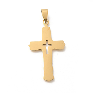 85061 Stainless Steel Cross Pendants ,For Jewellery 44X26mm/1Pcs/   Gold Plated,   ,Material ,Religious,Charms (15 5) ()