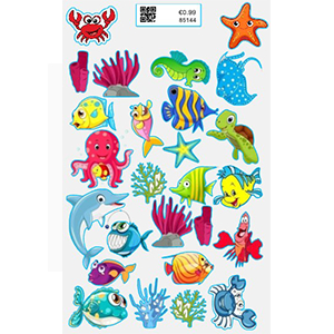 85144 Stickers ‘Fish’For Decoration 18X13cm/11Pcs/   MultiColor,   ,Material ,, (1 2) ()
