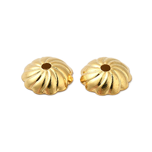 85147 Stainless Steel End Caps  For Jewellery 7X2mm/30Pcs/  ((18K)) Gold Plated, With Stamping  Blank  ,Material Stainless Steel,,Beads (33 0) ()