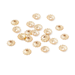 85149 Stainless Steel End Caps ,For Jewellery 6X1mm/50Pcs/  ((18K)) Gold Plated, With Stamping  Blank  ,Material Stainless Steel,,Beads (20 0) ()