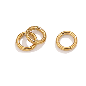 85153 Stainless Steel Closed Rings  For Jewellery 8X1mm/5Pcs/   Gold Plated,   ,Material Ανοξείδωτο Ατσάλι 304,, (20 0) ()
