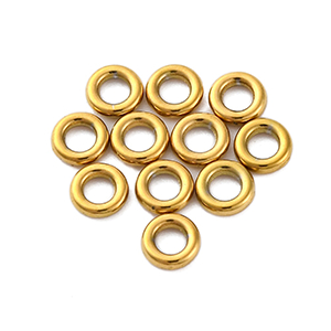 85155 Stainless Steel Closed Rings ,For Jewellery 4X1mm/5Pcs/   Gold Plated,   ,Material Ανοξείδωτο Ατσάλι 304,, (40 0) ()