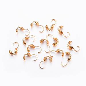85158 Stainless Steel Bead Tips, Calotte Ends  For Jewellery 10X5mm/10Pcs/  (24K) Gold Plated,   ,Material Stainless Steel,, (10 0) ()