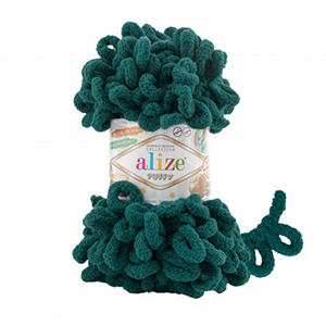 85213  Alize Puffy Yarn  For Blankets,Scarves,Cardigans 100gr//9Meters/puffy  (Alize) 426-Petrol, 100% Polyester  ,Material 100% Polyester,Winter,Hand Knit (21 5) ()