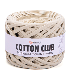 85218 Yarn Art Cotton club Τ-Shirt Yarn  For Handbags 310gr/110Meters/   7315-Beige, 100% Cotton  ,Material ,Summer,Tunisian Crochet Hook no 7-8 (4 0) ()