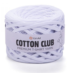 85220 Yarn Art Cotton club Τ-Shirt Yarn  For Handbags 310gr/110Meters/   7350-White, 100% Cotton  ,Material ,Summer,Tunisian Crochet Hook no 7-8 (5 0) ()