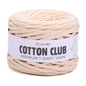 85221 Yarn Art Cotton club Τ-Shirt Yarn  For Handbags 310gr/110Meters/   7314-Beige, 100% Cotton  ,Material ,Summer,Tunisian Crochet Hook no 7-8 (2 0) ()