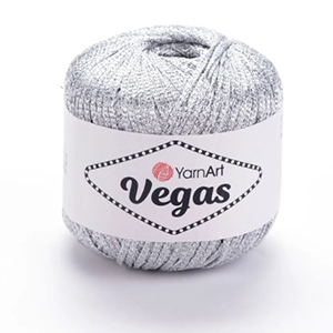 85222 Yarn Art Vegas yarn  For Handbags 50gr/150Meters/  (Yarn Art) 41-Silver, 60% Viscose – 40% Metalic  ,Material ,Summer,Crhochet Needles  5-6 (16 0) ()