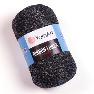 85224 Yarn Art Ribbon Lurex Metallic Flat Ribbon  For Handbags 250gr/110Meters/   723-Black,   ,Material 60% Cotton 40% Biscoz,All Seasons,Crhochet Needles No 10 (8 0) ()