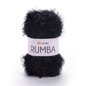 85234 Yarn Art Rumba  For Knitting 140gr/224Meters/   107-Black, 80% Polyester 20% Metallic  ,Material 100% Polyester,All Seasons,Crhochet Needles  5-6 (5 5) ()