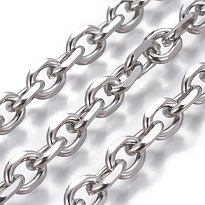 85258 Stainless Steel Cable chains  For Jewellery 8X6mm/1Meters/   Steel color,   ,Material Ανοξείδωτο Ατσάλι 304,, (20 0) ()