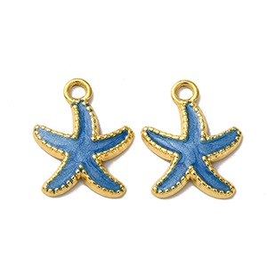 85269 Enamel Stainless Steel Starfish ‘, Starfish’ For Jewellery 18X14mm/1Pcs/  (VP/18k) Gold Plated, Enamel  ,Material ,Summer,Charms (14 0) ()