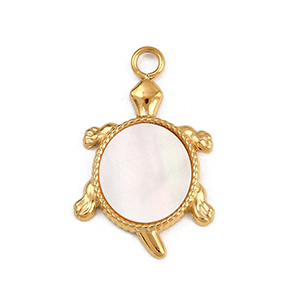 85274 Stainless Steel Turtle Pendants ‘, Turtle’ For Jewellery 25X16mm/1Pcs/   Gold Plated, With Sea Shell  ,Material Ανοξείδωτο Ατσάλι 304,Summer,Charms (15 0) ()