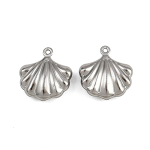 85275 Stainless Steel Conch Pendants ‘, Starfish’ For Jewellery 16X15mm/5Pcs/   Steel color, Enamel  ,Material Ανοξείδωτο Ατσάλι 304,Summer,Charms (20 0) ()