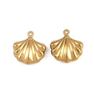 85276 Stainless Steel Conch Pendants ‘, Starfish’ For Jewellery 16X15mm/5Pcs/  (18K/IP) Gold Plated, Enamel  ,Material Ανοξείδωτο Ατσάλι 304,Summer,Charms (20 0) ()