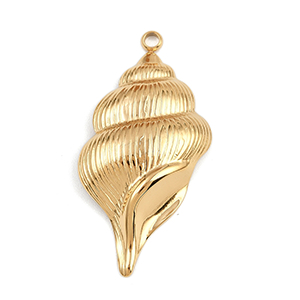 85281 Stainless Steel Conch Pendants ‘, Sea Shell’ For Jewellery 45X23mm/1Pcs/  ((IP)) Gold Plated,   ,Material Ανοξείδωτο Ατσάλι 304,Summer,Charms (16 0) ()