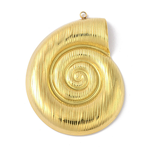 85285 Stainless Steel Conch Pendants ‘, Sea Shell’ For Jewellery 52X39mm/1Pcs/   Gold Plated,   ,Material Ανοξείδωτο Ατσάλι 304,Summer,Charms (10 0) ()
