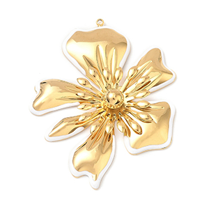 85290 Stainless Steel Flower Pendants  For Jewellery 54X42mm/1Pcs/  (18K/IP) Gold Plated,   ,Material Ανοξείδωτο Ατσάλι 304,Charms (7 0) ()