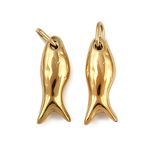 85297 Stainless Steel Fish ‘, Fish’ For Jewellery 18X6mm/1Pcs/  ((18K)) 18k GOLD PLATED,   ,Material Ανοξείδωτο Ατσάλι 304,Summer,Charms (7 0) ()