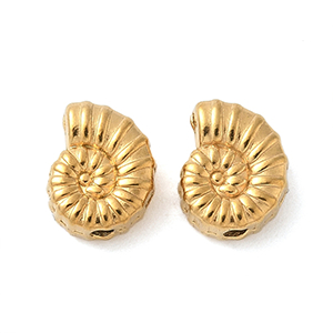 85307 Stainless Steel Sea Shell ‘, Sea Shell’ For Jewellery 10X8mm/1Pcs/  (IP) Gold Plated,   ,Material Ανοξείδωτο Ατσάλι 304,Summer,Beads (44 0) ()