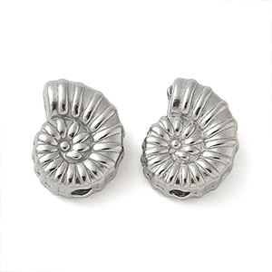 85308 Stainless Steel Sea Shell ‘, Sea Shell’ For Jewellery 10X8mm/1Pcs/   Steel color,   ,Material Ανοξείδωτο Ατσάλι 304,Summer,Beads (40 0) ()