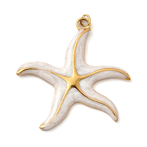 85310 Enamel Stainless Steel Starfish ‘, Starfish’ For Jewellery 34X35mm/1Pcs/  (18K/IP) Gold Plated,   ,Material Ανοξείδωτο Ατσάλι 304,Summer,Beads (7 0) ()