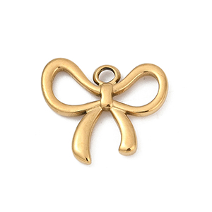 85318 Stainless Steel Bowknot Charms  For Jewellery 16X19mm/1Pcs/  ((18K)) 18k GOLD PLATED,   ,Material Ανοξείδωτο Ατσάλι 304,Charms (7 0) ()