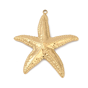 85319 Stainless Steel Starfish ‘, Starfish’ For Jewellery 40X37mm/1Pcs/  (18K) Gold Plated,   ,Material Ανοξείδωτο Ατσάλι 304,Summer, (7 0) ()