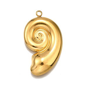 85320 Stainless Steel Conch Pendants ‘, Sea Shell’ For Jewellery 30X17mm/1Pcs/   18k GOLD PLATED,   ,Material Ανοξείδωτο Ατσάλι 304,Summer,Charms (7 0) ()