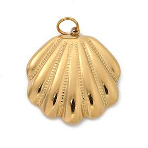 85323 Stainless Steel Conch Pendants ‘, Sea Shell’ For Jewellery 30X24mm/1Pcs/  ((IP)) (IP) Gold Plated,   ,Material Ανοξείδωτο Ατσάλι 304,Summer,Charms (7 0) ()