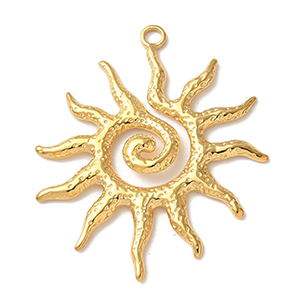 85324 Stainless Steel Sun Shape Pendants  For Jewellery 40X33mm/1Pcs/   18k GOLD PLATED,   ,Material Ανοξείδωτο Ατσάλι 304,Charms (7 0) ()