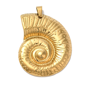85332 Stainless Steel Conch Pendants ‘, Sea Shell’ For Jewellery 44X34mm/1Pcs/  ((IP)) (IP) Gold Plated,   ,Material Ανοξείδωτο Ατσάλι 304,Summer,Charms (7 0) ()