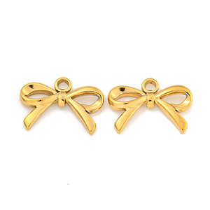 85335 Stainless Steel Bowknot Charms  For Jewellery 11X15mm/1Pcs/  (18K) Gold Plated,   ,Material Ανοξείδωτο Ατσάλι 304,,Charms (20 0) ()