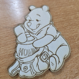 85341 Engraved Wooden Winnie the pooh  For Decoration 95X76mm/1Pcs/   Natural Color,   ,Material ,,Charms (1 20) ()