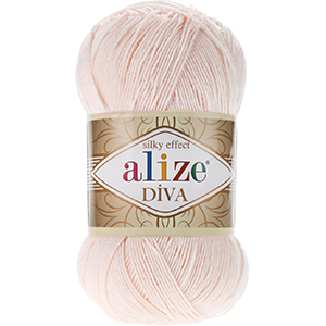 85395 Alize Diva Yarn  For Clothing,Swuim Swimsuits 100gr/350Meters/  (Alize) 382-Beige, Acrylic  ,Material 100% Acrylic,Spring,Summer,Crhochet Needles 1-3,Needles 2,5-3,5 (5 0) ()