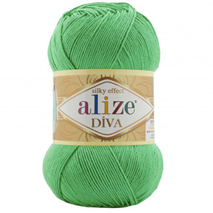 85397 Alize Diva Yarn  For Clothing,Swuim Swimsuits 100gr/350Meters/  (Alize) 778-Green, Acrylic  ,Material 100% Acrylic,Spring,Summer,Crhochet Needles 1-3,Needles 2,5-3,5 (10 0) ()