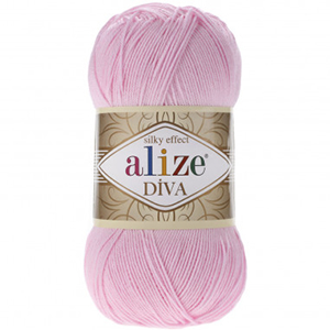 85401 Alize Diva Yarn  For Clothing,Swuim Swimsuits 100gr/350Meters/  (Alize) 291-Pink, Acrylic  ,Material 100% Acrylic,Spring,Summer,Crhochet Needles 1-3,Needles 2,5-3,5 (5 0) ()