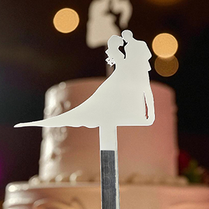85420 Acrylic Cake Toppers ‘, Bride & Groom’ For Decoration 190X134mm/1Pcs/   Gold Mirror,   ,Material ,, (1 0) ()