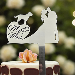 85421 Acrylic Cake Toppers ‘, Bride & Groom’ For Decoration 190X134mm/1Pcs/   Gold Mirror,   ,Material ,, (1 0) ()