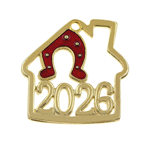 85447 Metal Lucky Charms ‘, House’ Lucky Charms 38mm//1Pcs/   Gold Plated, Enamel  ,Material ,,Charms (3 0) ()