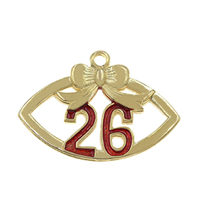 85452 Metal Lucky Charms ‘, Bowknot’ Lucky Charms 30X42mm/1Pcs/   Gold Plated, Enamel  ,Material ,,Charms (5 0) ()