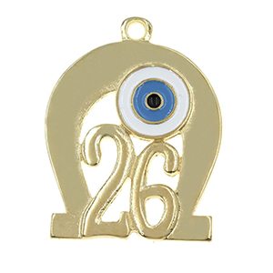 85475 Metal Horse Shoe  Lucky Charms 42X32mm/1Pcs/   Gold Plated, Enamel  ,Material ,,Charms (3 0) ()