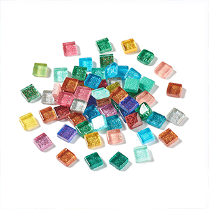 85483  Glass Mosaic  For Decoration 10X10mm/100Pcs/   MultiColor, Flat  ,Material ,, (21 0) ()