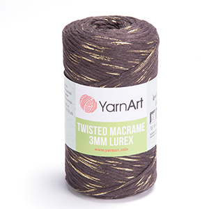 85496 Yarn Art Twisted Macrame 3mm  For Knitting 250gr/190Meters/   769-Brown, 78% Polyester 18% Polyester  ,Material 100% Polyester,All Seasons,Crhochet Needles No 8 (11 5) ()