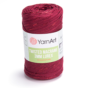 85497 Yarn Art Twisted Macrame 3mm  For Knitting 250gr/190Meters/   781-Dark Red, 78% Polyester 18% Polyester  ,Material 100% Polyester,All Seasons,Crhochet Needles No 8 (7 5) ()