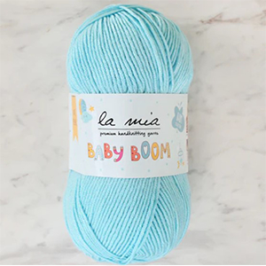 85542 La mia Baby Boom Anti pilling Acrylic Yarn  For Dolls,Huts,Blouses 100gr/240Meters/  (Alize) 502-Light Blue,   ,Material 90% Anti-pilling Acrylic 10% Bamboo,All Seasons,Crochet Needles 2-4 Tunisian Crochet Hook no 4-5 (10 0) ()