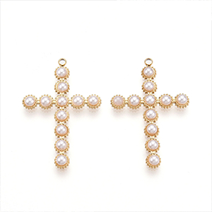 85573 ΑΤΣΑΛΙΝΑ ΣΤΑΥΡΟΥΔΑΚΙΑ  ΓΙΑ ΚΟΣΜΗΜΑ 33X22mm/1Τεμ.  (18K) ΕΠΙΧΡΥΣΟ ΧΡΩΜΑ, ΜΕ ΠΕΡΛΕΣ  ,ΣΥΝΘΕΣΗ ,ΘΡΗΣΚΕΥΤΙΚΑ,ΚΡΕΜΑΣΤΑ (2 1) (0gr) ()